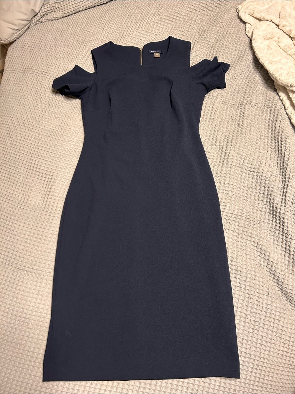 Tommy Hilfiger Navy One-Shoulder Sheath Dress